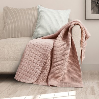 Blush Cotton Waffle Luxurious Throw 50 x 60 in