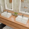 ALFI  ABC901-W White 24Inch Modern Rectangular Above Mount Ceramic Sink with Faucet Hole - 2 of 4