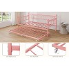 Twin Daybed with Trundle, Metal Sofa Bed Frame with Pull Out Trundle for Living Room, Bedroom, Apartment and Small Spaces - 3 of 4
