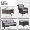 POCASSY 6PCS Patio Furniture Set with Coffee Table, All Weather Wicker Outdoor Conversation Set Patio Sofa Couch Set with Patio Chairs and Ottomans - 4 of 4