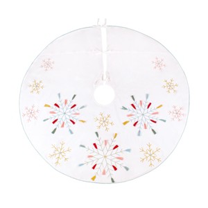 54" Multicolor HGTV Home Collection Boho Velvet Snowflake Embroidered Tree Skirt - National Tree Company - 1 of 4