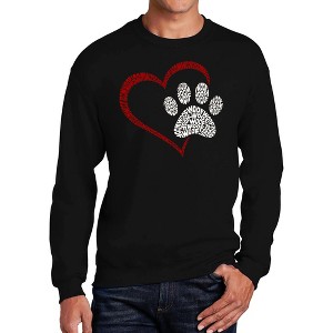 LA Pop Art Paw Heart - Men's Word Art Crewneck Sweatshirt - 1 of 4