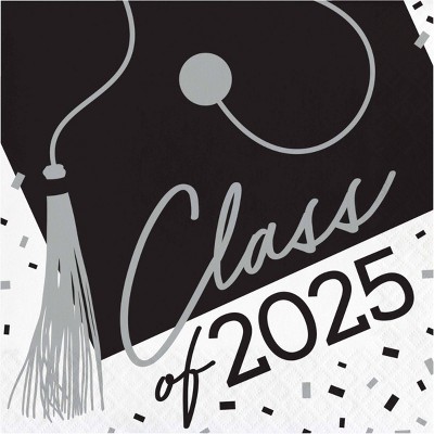 Creative Converting Class of 2025 Graduate White Paper Napkins 108ct