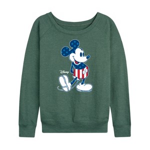 Women's - Disney - Americana Lightweight French Terry Wide Neck Long Sleeve Shirt - 1 of 4