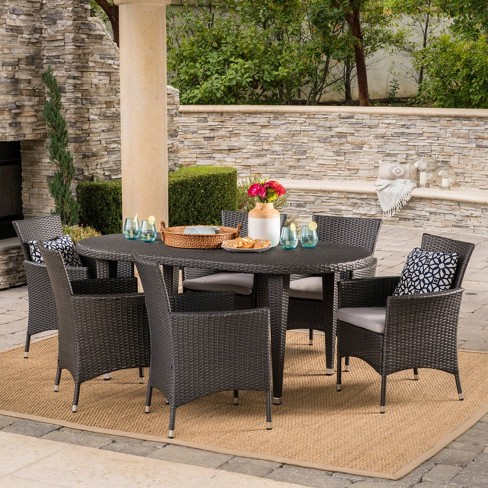 6 seater discount rattan dining table