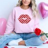 Simply Sage Market Women's Graphic Sweatshirt Checkered Lips - 2 of 4