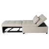 Folding Ottoman Sofa Bed with Wood Frame for small space Living Room, Bedroom Office,Beige - 4 of 4