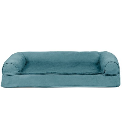 Medium Deep Pool Plush and Suede Orthopedic Sofa Dog Bed