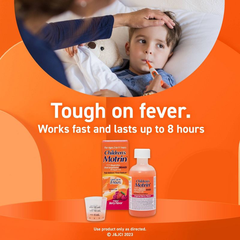 Children&#39;s Motrin Pain Reliever/Fever Reducer Liquid - Ibuprofen (NSAID) - Berry - 4 fl oz, 6 of 9