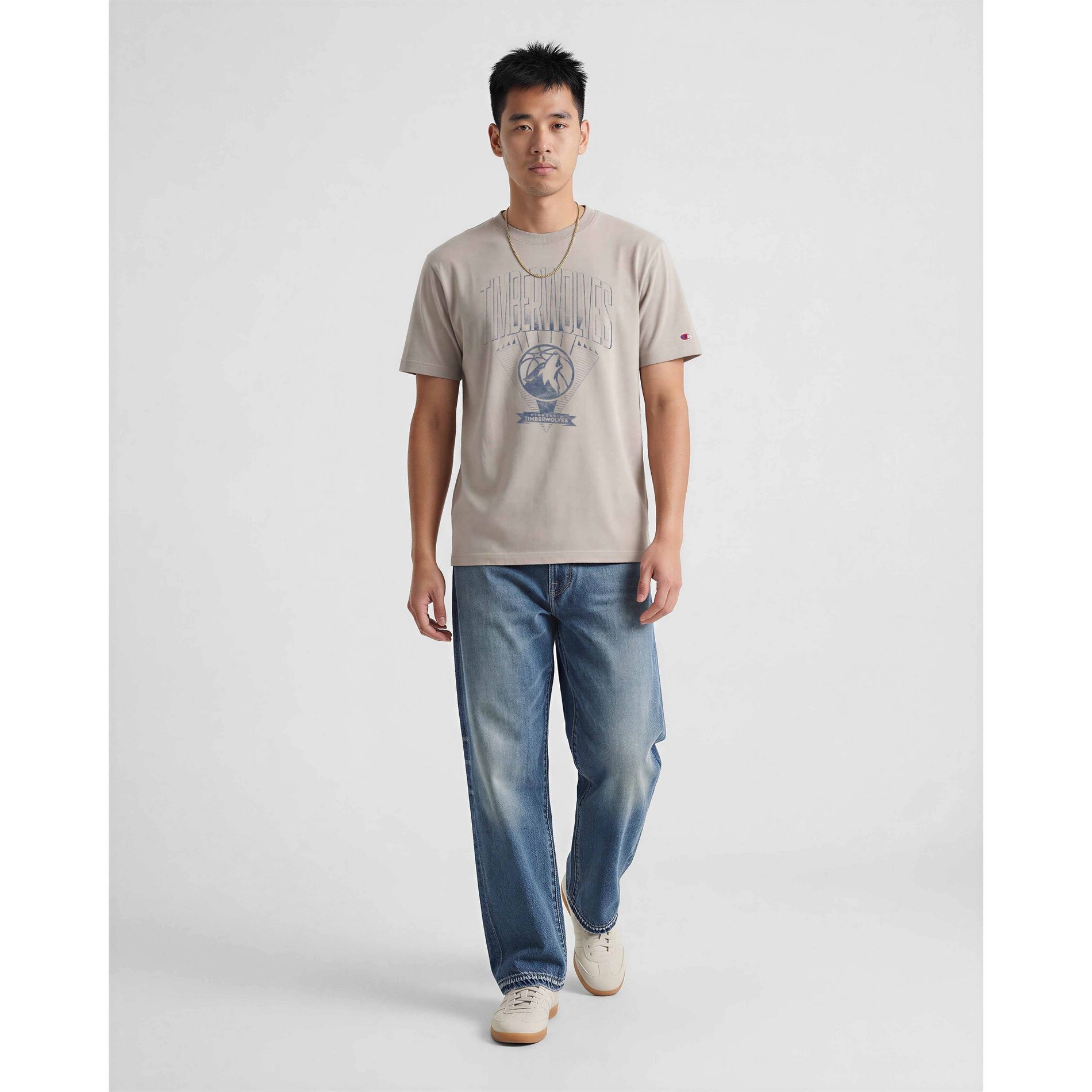 NBA Minnesota Timberwolves Men's Sand Crew Neck Cotton T-Shirt