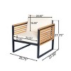 2-Pack Acacia Wood & Metal Outdoor Chairs with Cushions, Waterproof Beige Seat Armchairs for Patio or Balcony Lounge Seating-Cuddlewood - 4 of 4