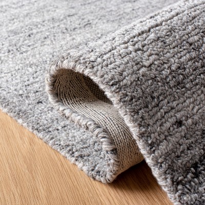Gray Abstract Handmade Wool Runner Rug