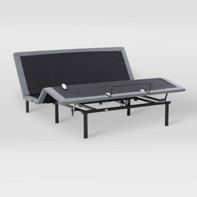 King Electric Adjustable Metal Bed Frame Dark Gray - CorLiving, 4 of 10