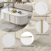 NicBex Modern Luxury Oval Fluted Coffee Table with Storage Cabinets,Marble-Patterned Top & Metal Legs,Living Room Furniture - 4 of 4