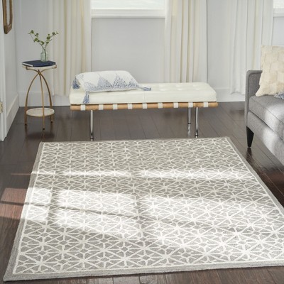 Gray Geometric Handmade Wool Tufted 5' x 7' Area Rug