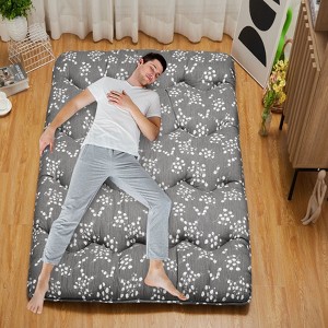 Floral Print Style Japanese Floor Mattress Indoor Living Room Bedroom Furniture, Tatami Mat Portable Floor Bed Roll Up Mattress for Camping Travel - 1 of 4