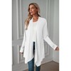 Coolmee Women's Lightweight Cardigan Casual Soft Long Sleeve Floral Knit Cardigans with Pockets High Low Hem Draped - 3 of 4