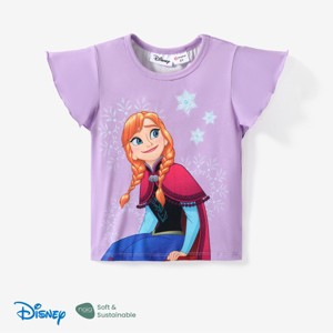 Disney Frozen Toddler Girls Elsa/Anna 1pc Naia Character Print Ruffle-sleeve Top T-shirt Tee - 1 of 4