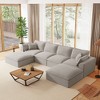 Whisen Oversized Chenille Sectional Compressed Sofa with Ottomans, No-Assembly Design - 2 of 4
