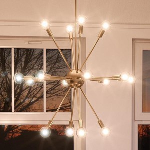 Urban Ambiance Luxury Modern Chandelier,  25-1/2"H x 24.167"W,  Brushed Bronze Finish, UHP2523 - 1 of 4