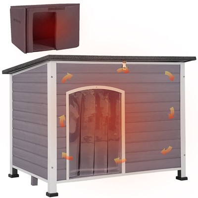 Aivituvin Insulated Large Wooden Dog House,Outdoor Dog House with Liner Inside-AIR43-IN