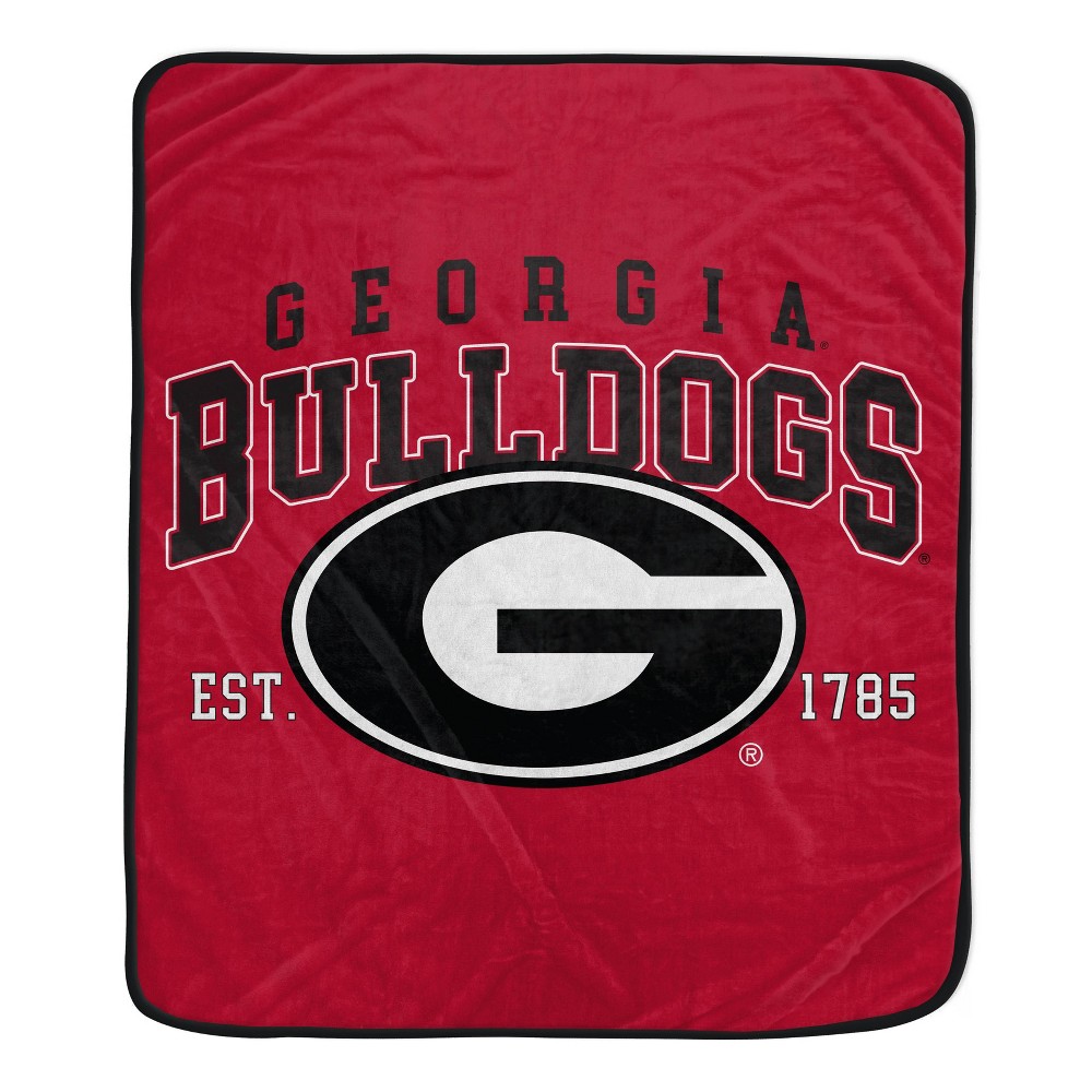 NCAA Georgia Bulldogs Vintage Arch Block Flannel Fleece Blanket