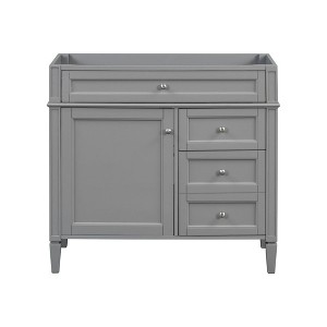Osparple Modern Bathroom Vanity with 2 Drawers and Wood Frame,36 inch Bathroom Sink Cabinet for Bathroom,Blue/Gray/White - 1 of 4