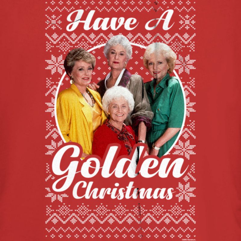Junior's The Golden Girls Ugly Christmas Portrait T-Shirt, 2 of 5