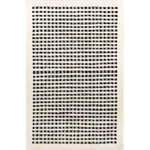 Nuloom Adahlia Checkered Wool Indoor Area Rug, 6' X 9', Ivory : Target