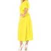 LA LEELA Women's Beachwear Swimsuit Coverups for Women Summer Cover Ups for Swimwear Women Button Up Shirt Dress Beach Large-X-Large Yellow, Solid - 2 of 4