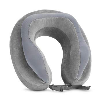 Travel Smart by Conair Memory Foam and Soft Beaded Neck Pillow - Gray