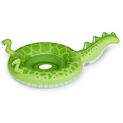 Big Mouth Tinysaurus Rex Dinosaur Tail Toddler Toy Vinyl Swim Pool Float, Green