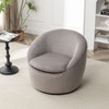NicBex Accent Chair Teddy Boucle Fabric Barrel Swivel Chair Lounge Chair Modern Reading Chair Comfy Chair for Living Room, Gray - 3 of 4