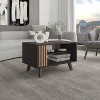 Vynxaria Modern Coffee Table 1 Door, 2 Shelves, Black Wengue/Natural Oak, Dimensions: H15.8×W26.1×D15.7 - 3 of 4