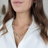 Colorful Beaded Necklace - Freshwater Pearl & Evil Eye Pendant, Stainless Steel 18K Gold Plated Y2K Trendy Jewelry for Women & Teen Girls - 3 of 4