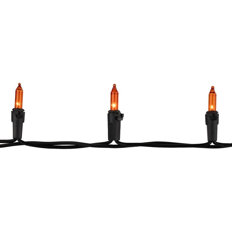 Northlight 35-Count Orange Halloween Mini Light Set, 7ft Black Wire, 5 of 7