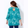 Catherines Women's Plus Size Embroidered Gauze Tunic - 3 of 4