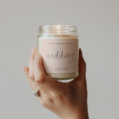Wedding 9oz Clear Jar Soy Candle with Spa Day Scent