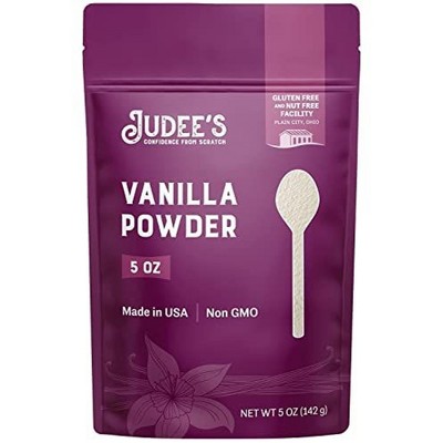 Judees Premium Vanilla Powder 5 oz Non-GMO - Gluten-Free and Nut-Free - Add Extra Vanilla Flavor to Baked Goods, Protein Shakes