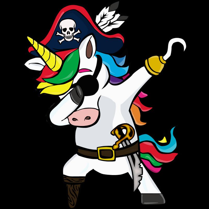 Junior's Design By Humans Dabbing Dance Pirate Unicorn Gifts Funny Halloween Costume Gift By lukesstore T-Shirt, 2 of 4