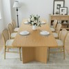 PexFix 79" x 33.5" Solid Wood Farmhouse Dining Table with V-Shaped Legs and Square Wood Top for Modern Dining Rooms & Family Gatherings Natural - 4 of 4