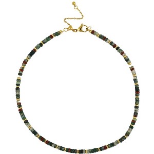 Slate by Rebl Natural Stone Beads Necklace  Stainless Steel - 1 of 4