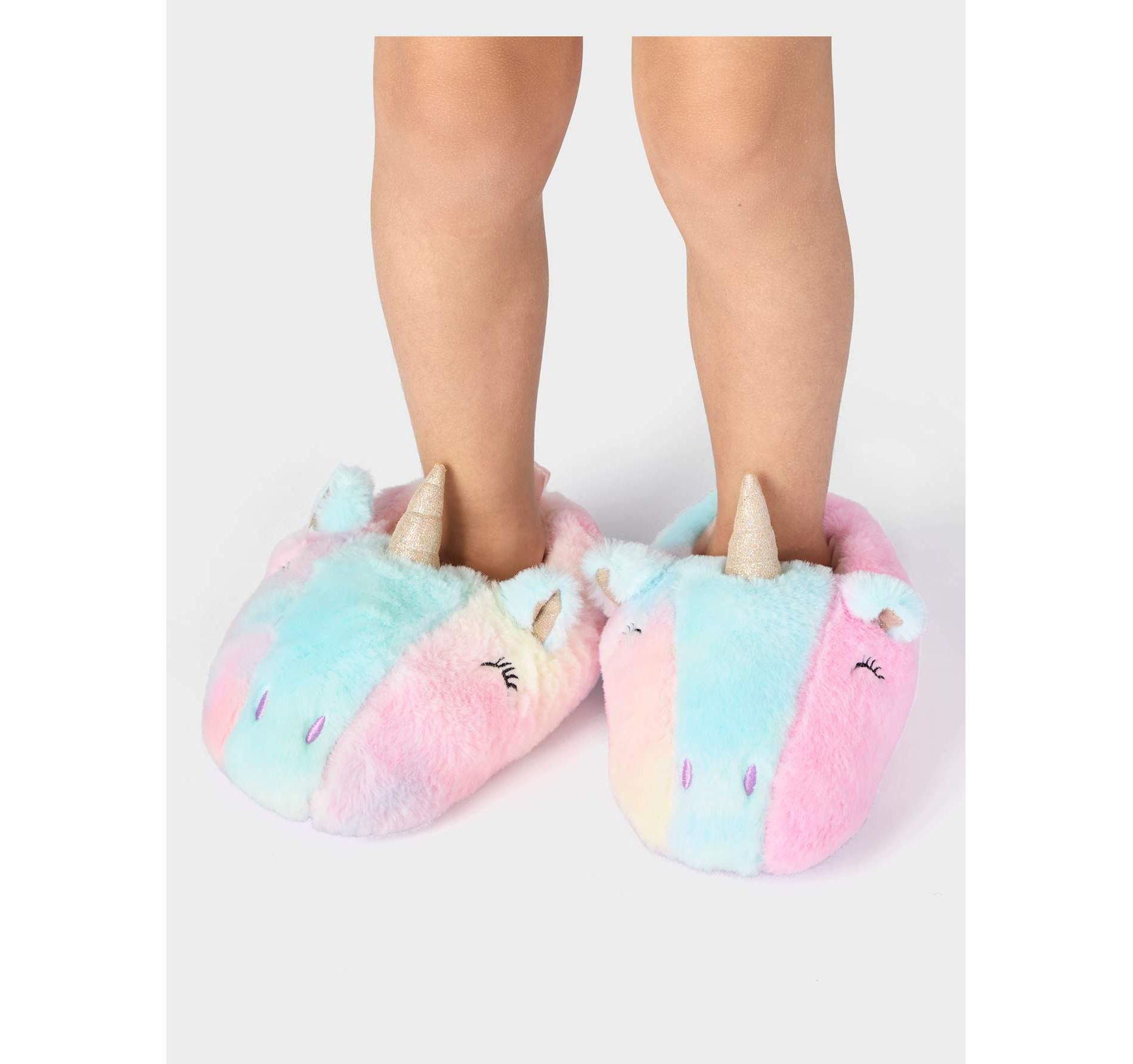 The Children's Place Toddler Girls Rainbow Unicorn Slippers