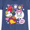 Girls' - Disney - Minnie And Daisy Sticker Look Fitted Short Sleeve Graphic T-Shirt - 2 of 4