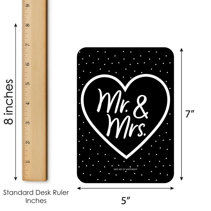 Big Dot of Happiness Mr. and Mrs. - Find the Guest Bingo Cards and Markers - Black and White Wedding or Bridal Shower Bingo Game - Set of 18, 5 of 6