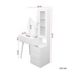 Gulches Vanity Desk with Mirror and Lights, Makeup Vanity Mirror with Lights,Dressing Table with 5 Drawers, Dressing Table Cabinet with glass door - 4 of 4