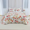 Red Peony Pattern 3-Piece Comforter Set, King Size – Includes 1 Soft Lightweight Comforter and 2 Matching Pillowcases, Floral Bedding - 3 of 4