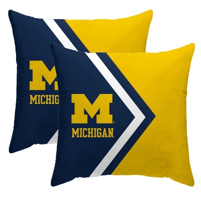 NCAA Michigan Wolverines Side Arrow Poly Span Throw Pillow - 2pk