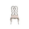 Set of 2 23" Esteban Dining Chairs Ivory Velvet/Antique Champagne Finish - Acme Furniture - 3 of 4