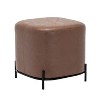 17" Modern Square Ottoman with Metal Base - WOVENBYRD - 3 of 4